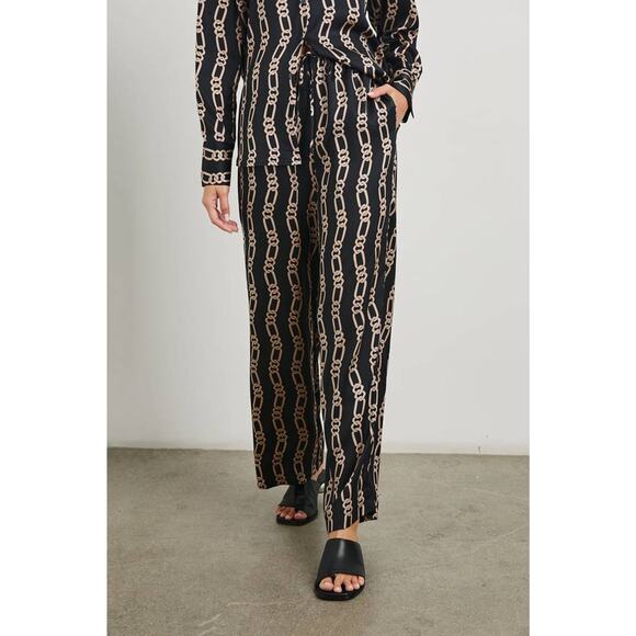 Rails Damani Wide Leg Pant in Black Gold Link S - Picture 1 of 4